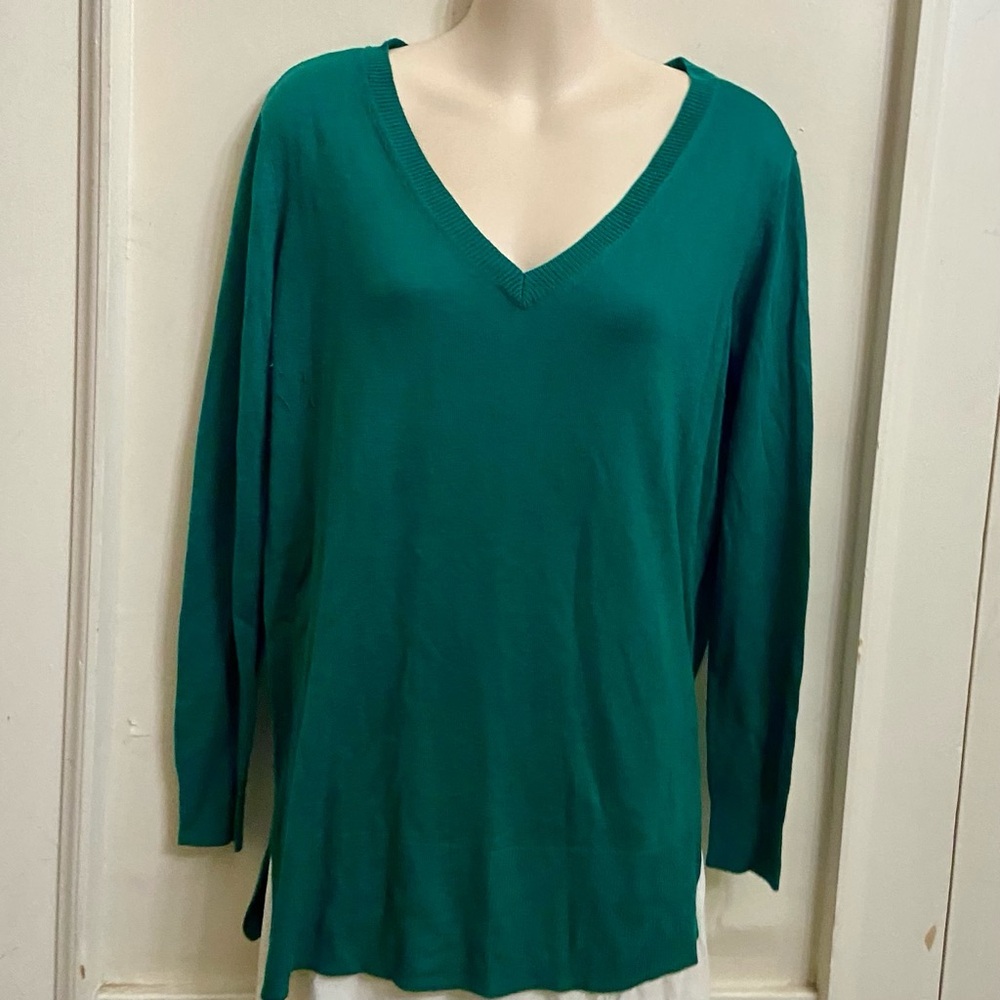 Apt. 9 Green Pullover Sweater Blouse (M)